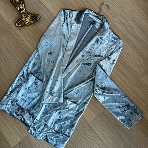 H&M silver crushed velvet blazer